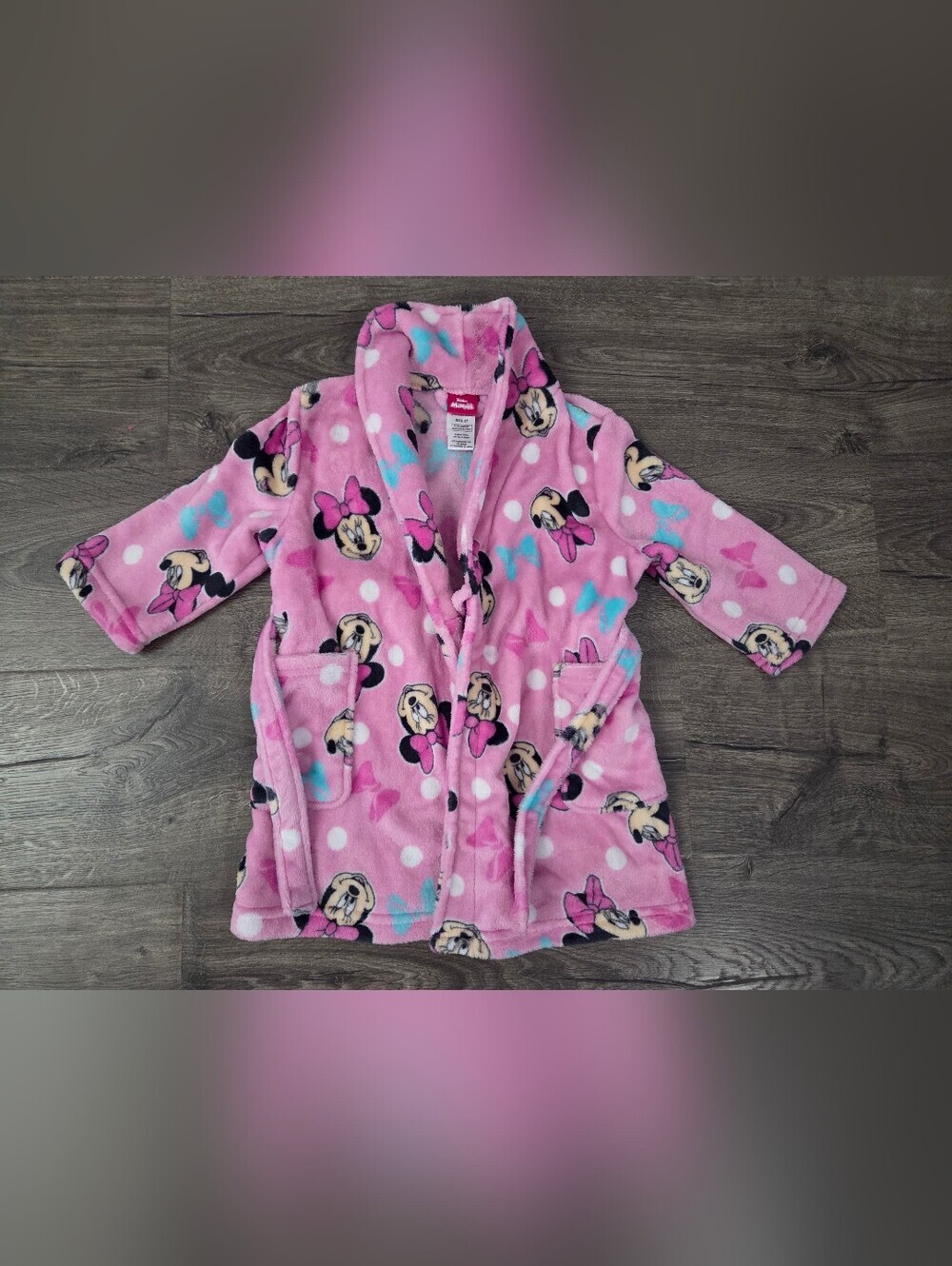 Disney Minnie Mouse Pink Robe Size 2t